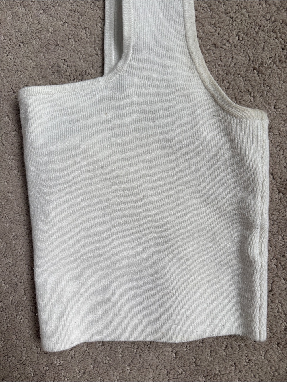H&M Cream Square Neck Ribbed Crop Top - Picture 5 of 5